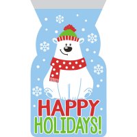 12 Sacchetti regalo in cellofan Orso polare Happy Hollidays