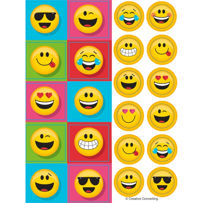 4 Emoji Smiley Smiley divertimento adesivi fogli adesivi 