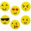 6 Decorazioni Smiley Emoticon (3 cm) - Zucchero