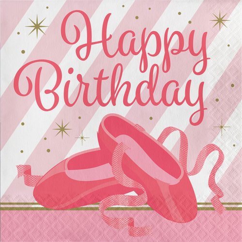 16 Tovaglioli Happy Birthday Ballerina Stella 