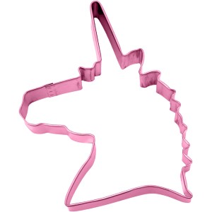 Tagliabiscotti testa di unicorno (12,5 cm) - Rosa