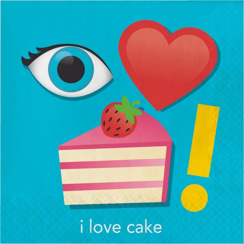 16 Tovaglioli rebus "I Love Cake" 