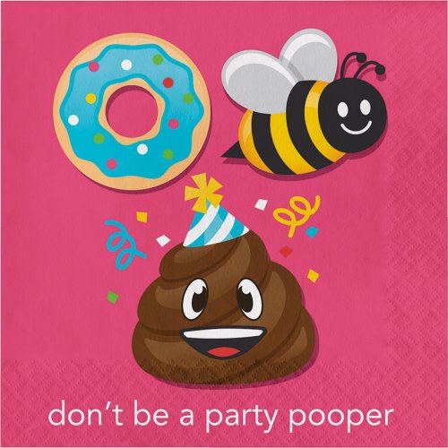 16 Tovaglioli rebus "Don t be a Party pooper" 