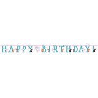 Ghirlanda Happy Birthday gatto chic (3 m)