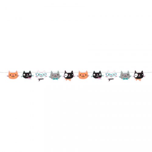 Ghirlanda bandierine gatto (1,67 m) 