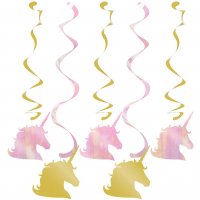 5 Ghirlande Spirale Unicorno Rainbow Pastel