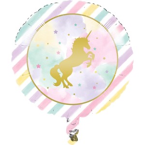 Palloncino piatto Unicorno Rainbow colori pastello