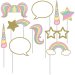Kit 10 Stand Foto Unicorno Rainbow colori pastello. n1