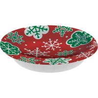 8 piatti fondi Fiocchi di neve Rosso e Verde (18 cm)