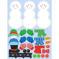 4 fogli adesivi per pupazzo di neve