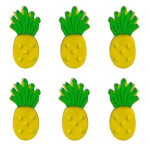6 Ananas 2D (4 cm) - Pasta di zucchero