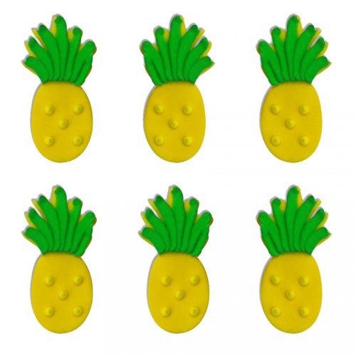 6 Ananas 2D (4 cm) - Pasta di zucchero 