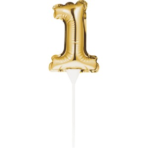 Decorazione per torta - Palloncino d'oro numero 1