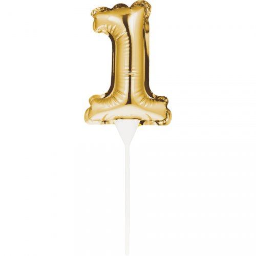 Decorazione per torta - Palloncino d oro numero 1 