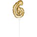 Decorazione per torta - Palloncino d oro numero 6. n1