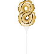 Decorazione per torta - Palloncino d'oro numero 8
