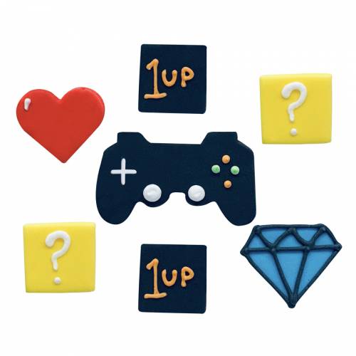 7 Decorazioni in pasta di zucchero Game Party 