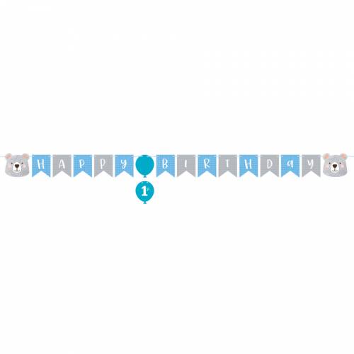 Ghirlanda Happy Birthday baby orso 