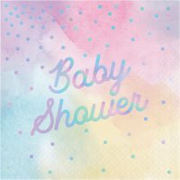 16 Tovaglioli Baby Shower Pastello iridescente