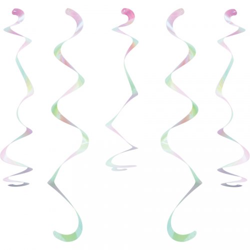 5 Ghirlande Spirale Pastello iridescente 