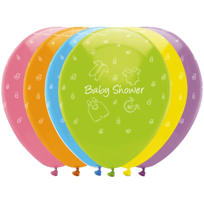 6 Palloncini Baby Shower Rainbow 