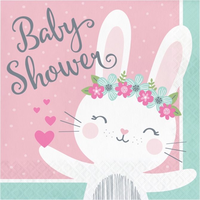 16 Tovaglioli Coniglio Felice - Baby Shower 