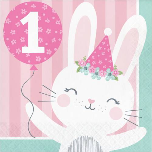 16 Tovaglioli Coniglio Felice - 1 anno 