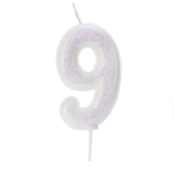 Candelina Iridescentee Numero 9 (7 cm) 