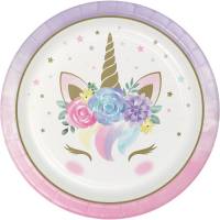 Contiene : 1 x 8 Piatti Unicorn Baby