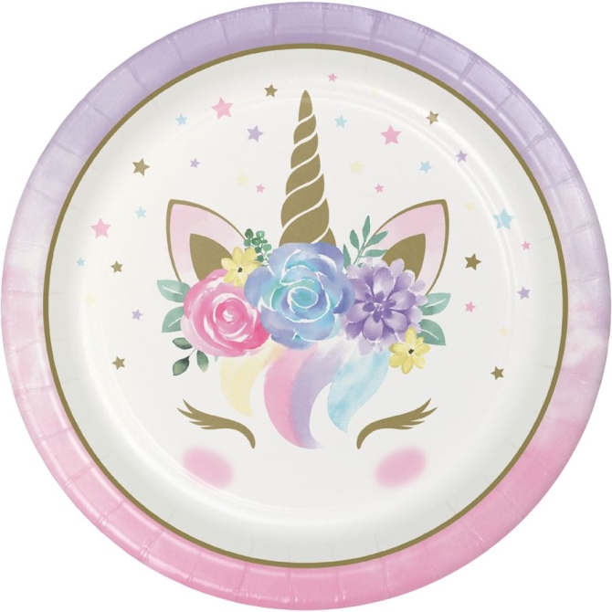 8 Piatti Unicorn Baby 