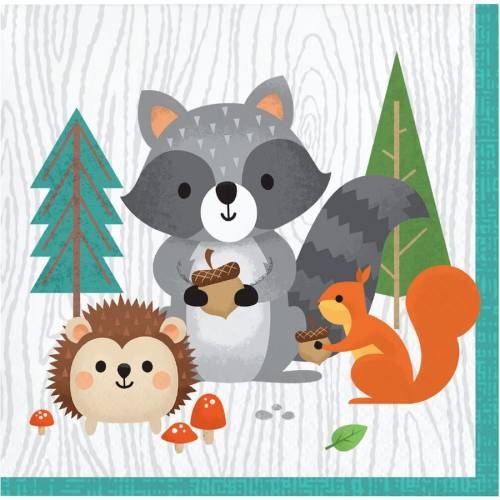 16 Tovaglioli piccoli Animali del Bosco 
