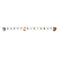 Contiene : 1 x Ghirlanda Happy Birthday - Animali del Bosco