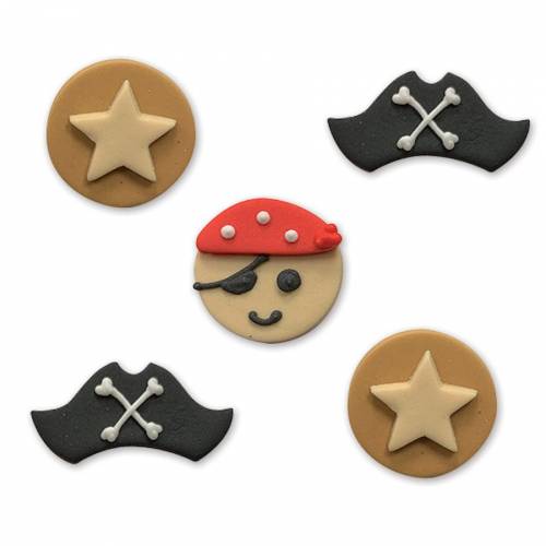 5 Decorazioni di zucchero Pirata 