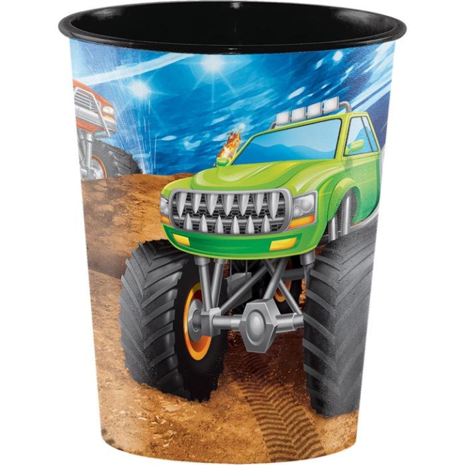 Bicchiere Monster Truck Rally formato grande (47 cl) - Plastica 