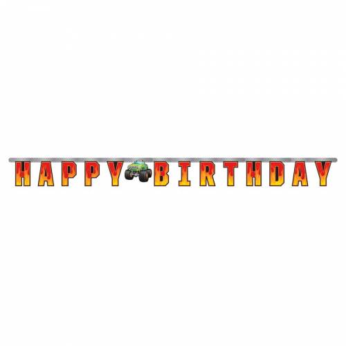 Ghirlanda Lettere Happy Birthday Monster Truck Rally 