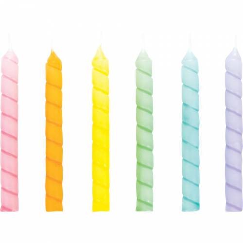 12 Candele Spirale Pastello (7 cm) 