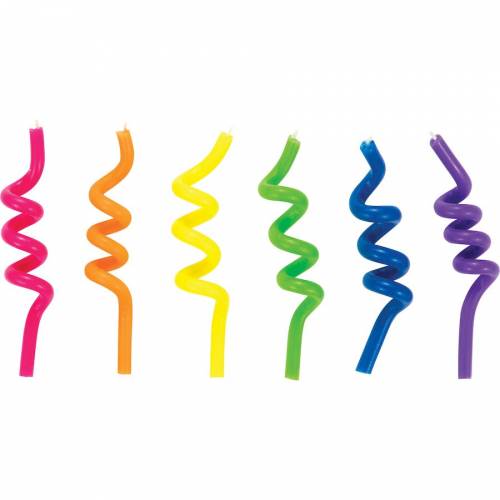 6 Candele Spirale Rainbow 