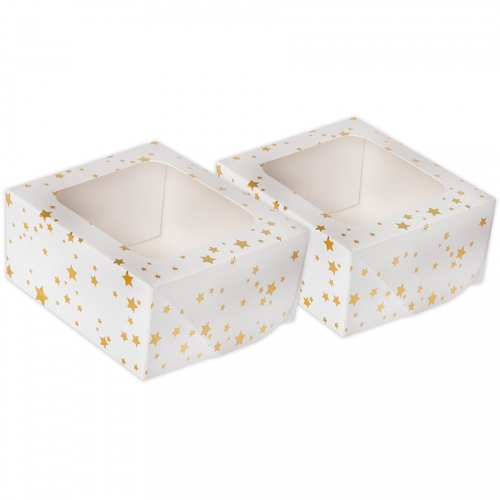 2 Scatolette per Torte Stella - Oro 