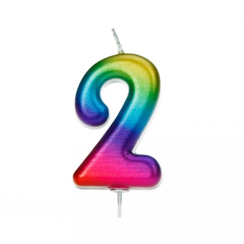 Candela Rainbow Numero 2 - 7 cm 