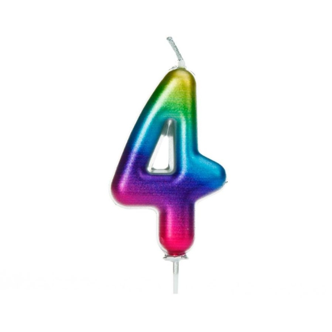 Candela Rainbow Numero 4 - 7 cm 