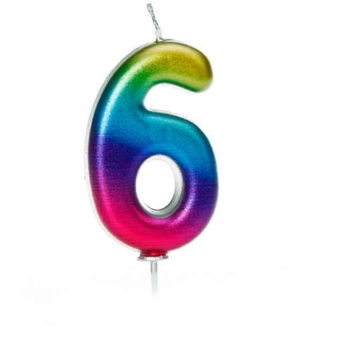 Candela Rainbow Numero 6 - 7 cm 
