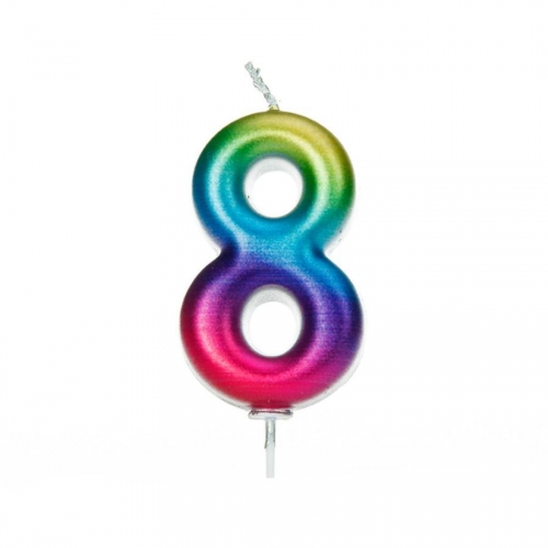 Candela Rainbow Numero 8 - 7 cm 
