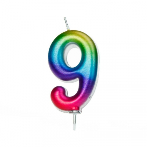Candela Rainbow Numero 9 - 7 cm 