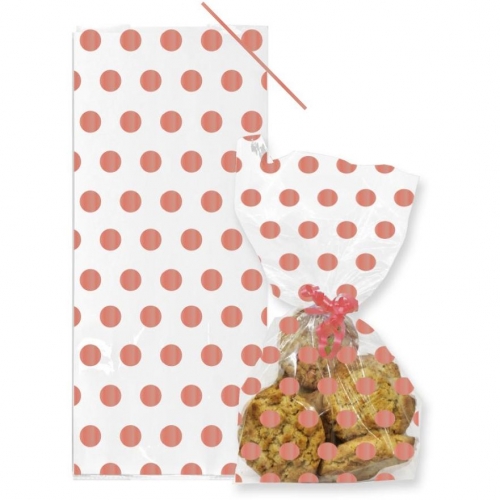 20 Sacchetti Regalo a pois - Rosa Gold 