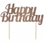 Cake Topper Happy Birthday con Paillette - Rosa Gold