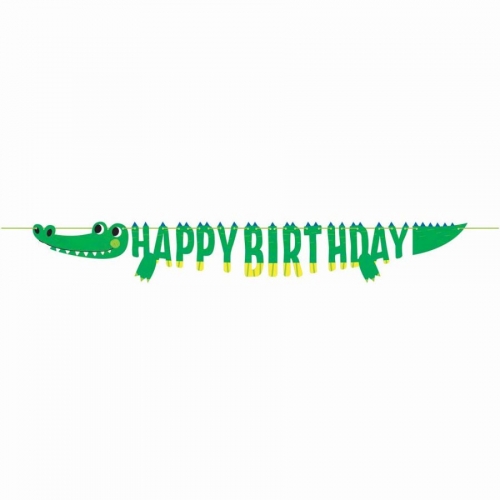Ghirlanda Scritta Happy Birthday Croco Party 