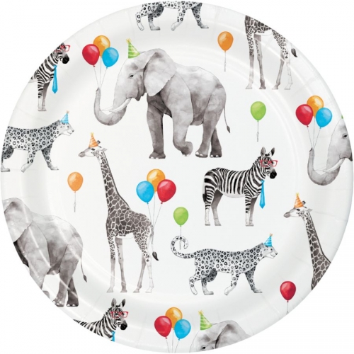 8 Piattini Animali Party 