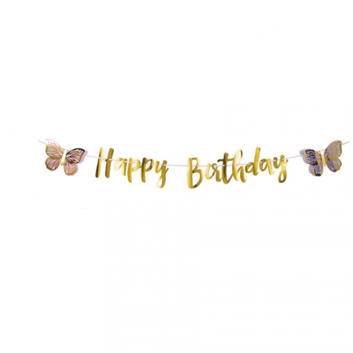 Ghirlanda Happy Birthday Farfalla 