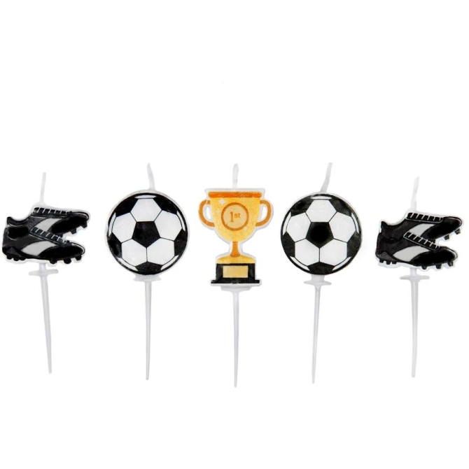5 Mini Candele - Calcio 