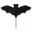 12 picchetti per pipistrelli - Glitter nero